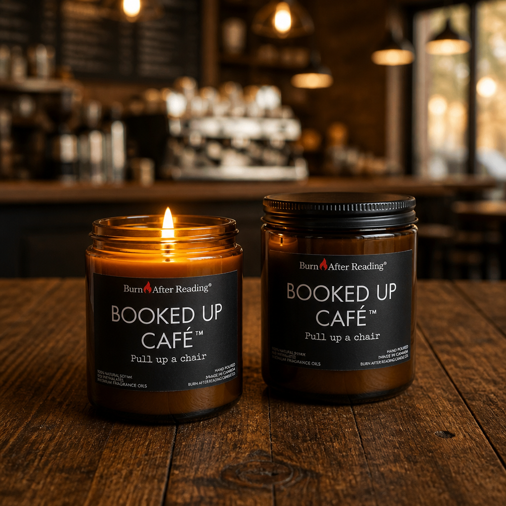 BOOKED UP CAFÉ™ by Burn After Reading® Amber Jar Scented Candle