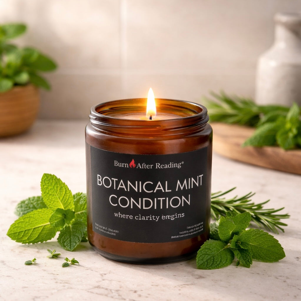 BOTANICAL MINT CONDITION™ by Burn After Reading® Amber Jar Scented Candle