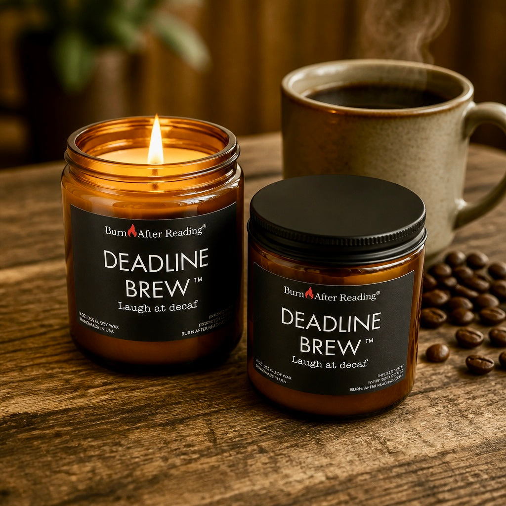 DEADLINE BREW™ by Burn After Reading® Amber Jar Scented Candle