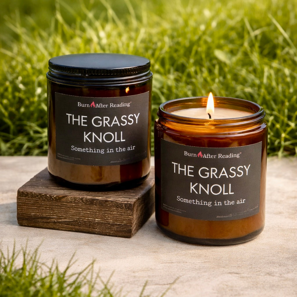 THE GRASSY KNOLL™ by Burn After Reading® Amber Jar Scented Candle