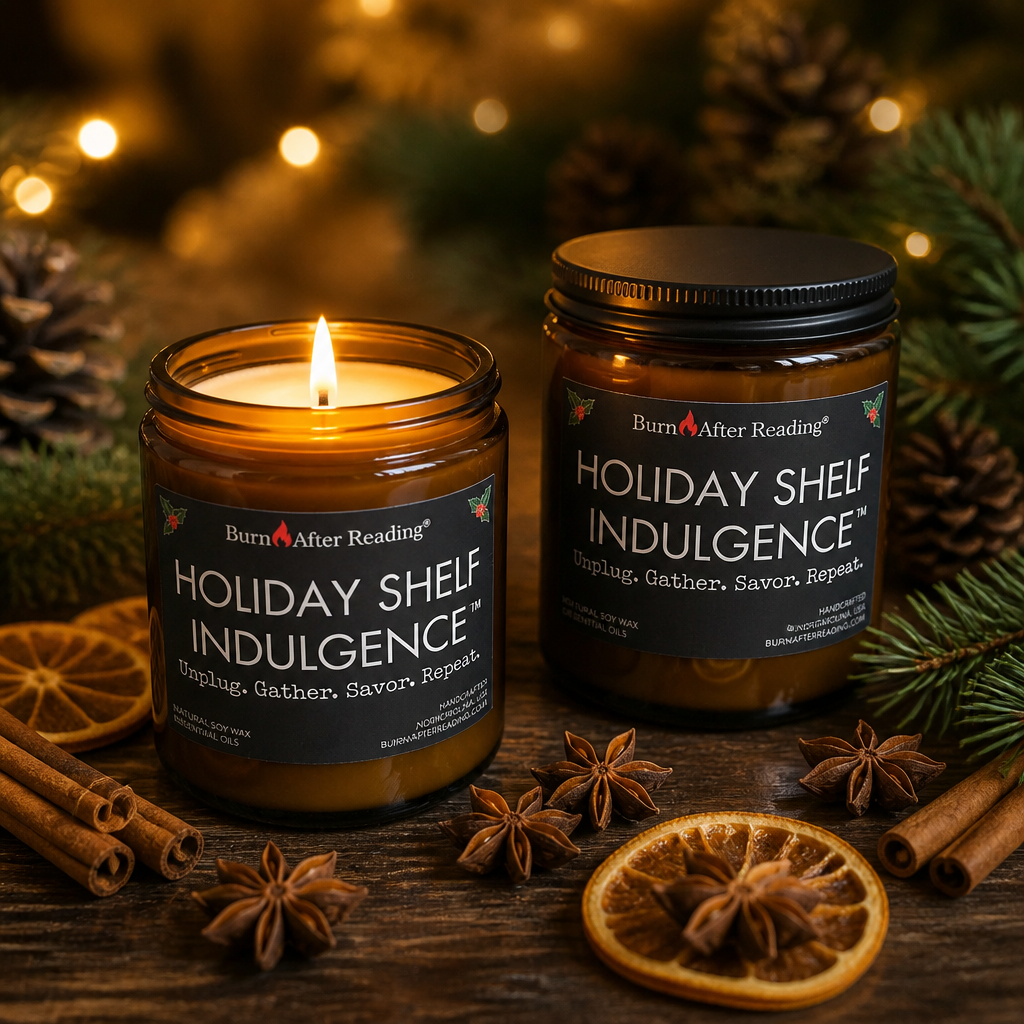 *HOLIDAY SHELF INDULGENCE™ by Burn After Reading® Amber Jar Scented Candle