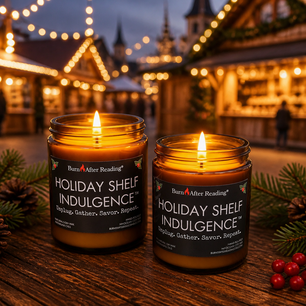 *HOLIDAY SHELF INDULGENCE™ by Burn After Reading® Amber Jar Scented Candle
