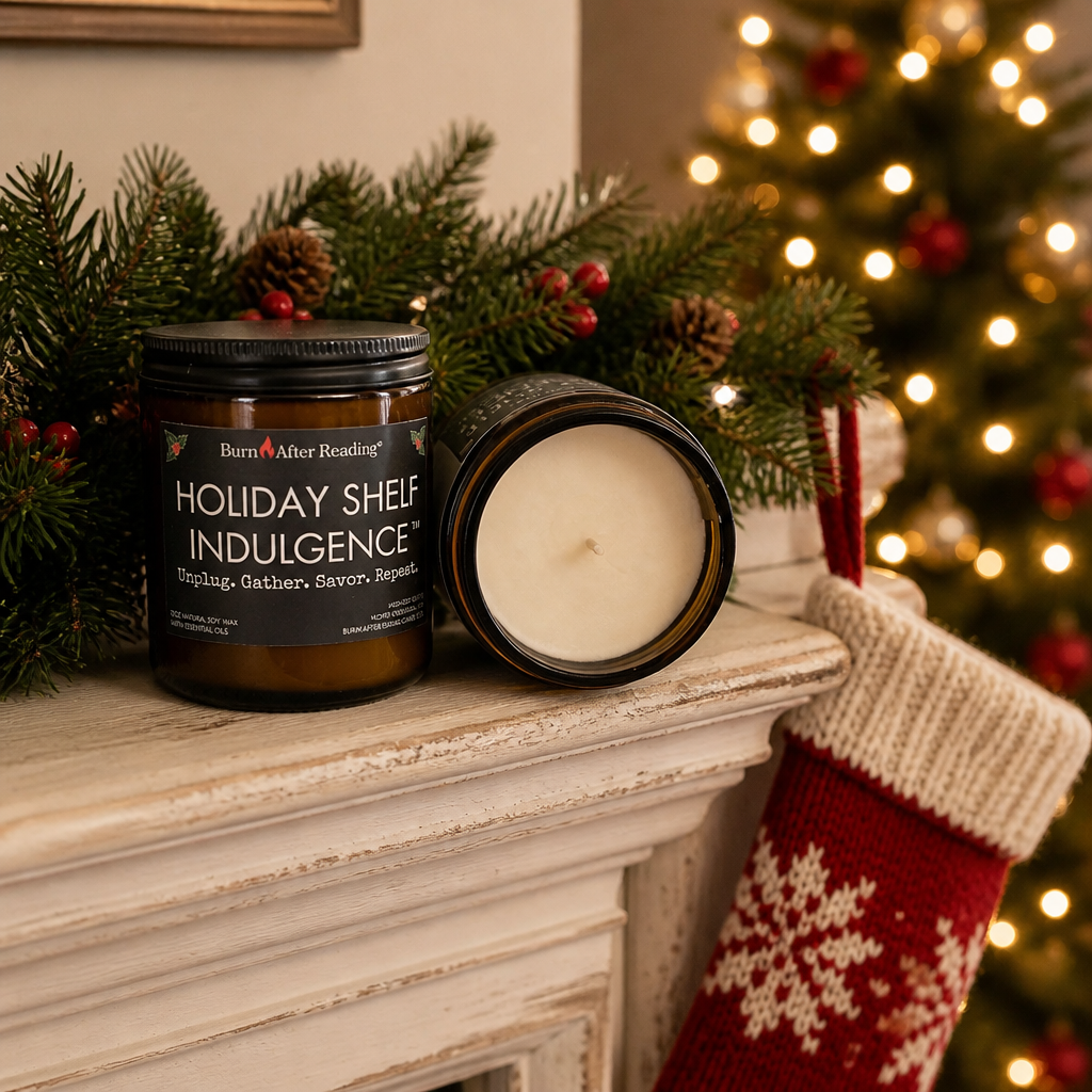 *HOLIDAY SHELF INDULGENCE™ by Burn After Reading® Amber Jar Scented Candle