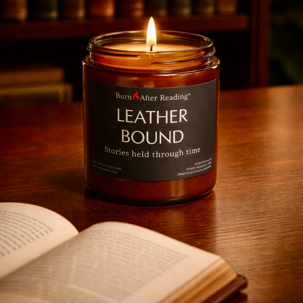 LEATHER BOUND™ by Burn After Reading® Amber Jar Scented Candle
