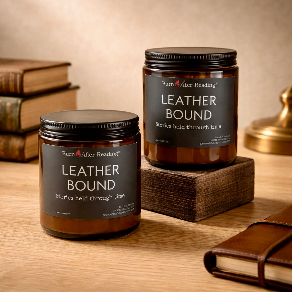 LEATHER BOUND™ by Burn After Reading® Amber Jar Scented Candle