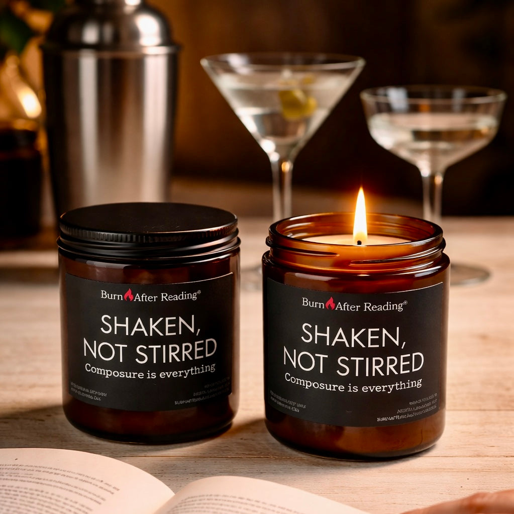 SHAKEN, NOT STIRRED™ by Burn After Reading® Amber Jar Scented Candle