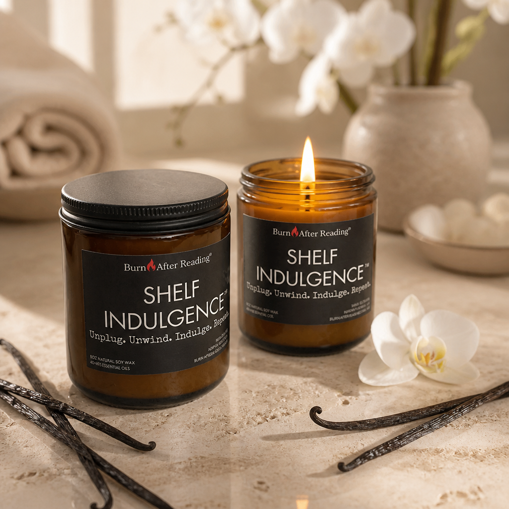 SHELF INDULGENCE™ by Burn After Reading® Amber Jar Scented Candle