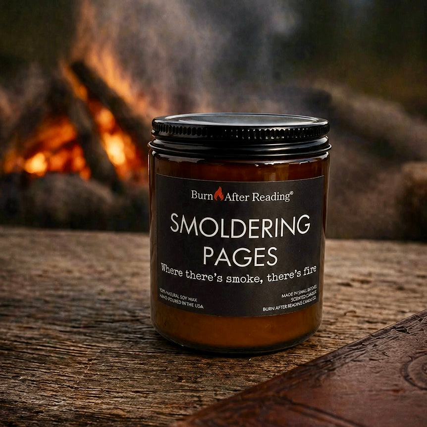 SMOLDERING PAGES™ by Burn After Reading® Amber Jar Scented Candle