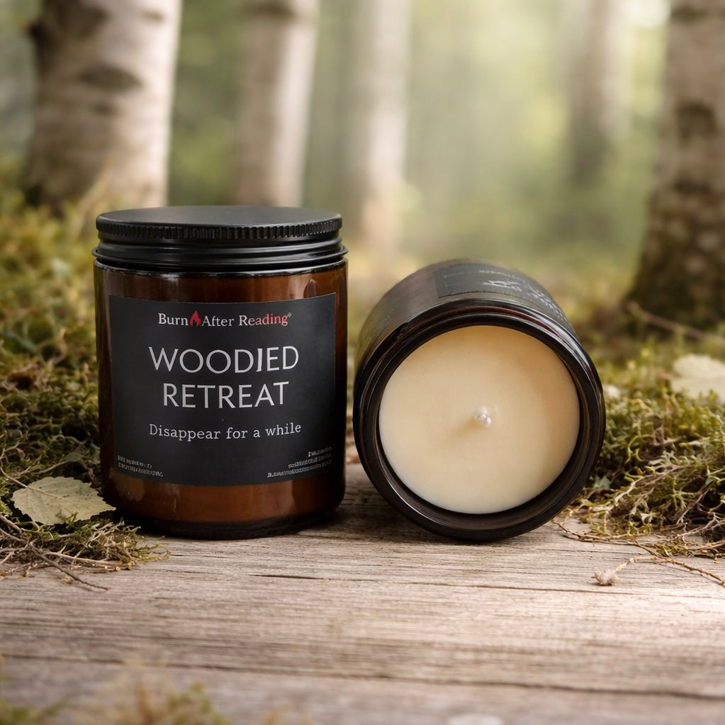 WOODED RETREAT™ by Burn After Reading® Amber Jar Scented Candle